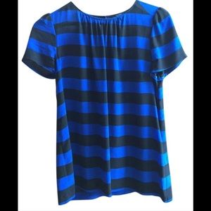 Pippa blue and black 100% silk shirt size 12